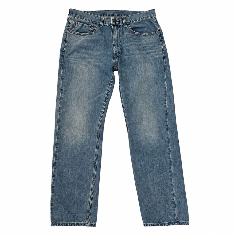Levi's 505 Jeans Men's 34x32 Regular Fit Straight Leg Light Wash Denim Classic